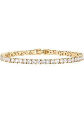 PAVOI Gold Tennis Bracelet for Women 3mm Cubic Zirconia Gift Size 6.5 Inch